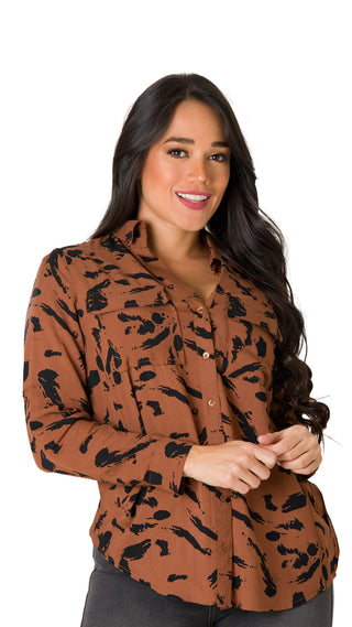 Blusa Camisera Con Estampado 4B4877B - Estampado
