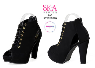 Botines Con Puntera Destapada 5C1819BTA - Negro
