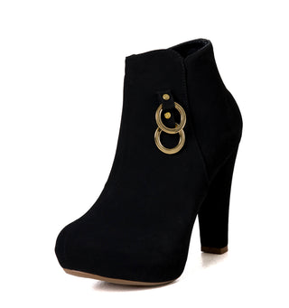 Botines De Tacón Cono 4C1727BTA - Negro