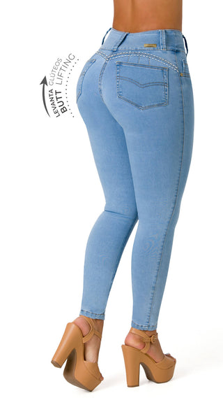 Golondrina Jeans Levantacola Bota Skinny 52287P-B - Azul Claro