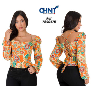 Blusa Estampada Manga Larga 7B5047B - Estampado