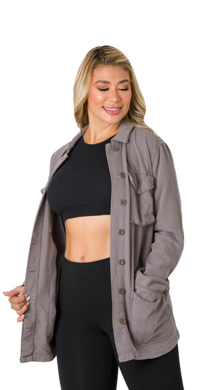Chaqueta con botones 5B5592CH - Gris