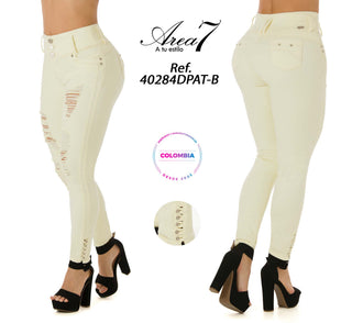 Isern Jeans Skinny Levanta Cola Tiro Alto 40284DPAT-B - Amarillo
