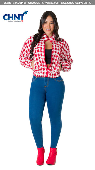 Chaqueta Bicolor Con Cierre 7B5833CH - Rojo