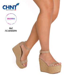 Sandalia plataforma alta en yute 7C1640SPA - Beige