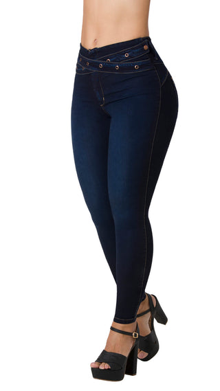 Jeans levanta cola skinny secret love 21377PAP-B - Petroleo