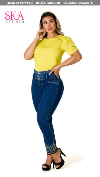  Blusa Con Detalle Entrelazado 5B5353B - Verde