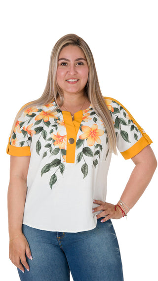 Blusa Manga Corta Con Estampado 5B2785P - Estampado