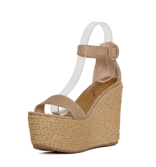Sandalia plataforma alta en yute 7C1640SPA - Beige