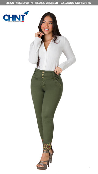 Blusa Clásica Manga Larga Con Botones 7B5864B - Blanco
