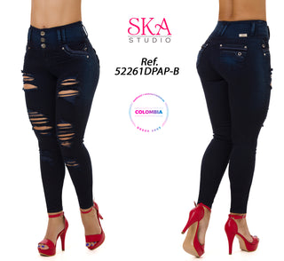 Gideon Jeans Levantacola Bota Skinny Destroyed 52261DPAP-B - Petroleo