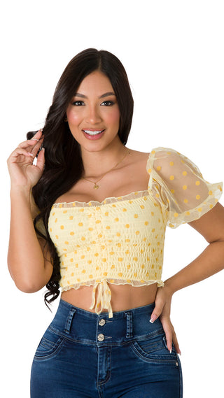 Blusa De Manga Bombacha  4B5071C - Amarillo
