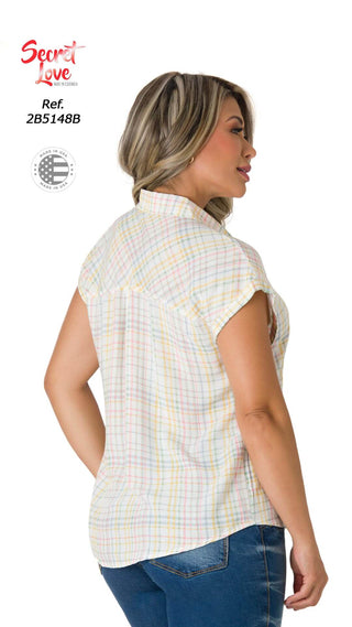 Blusa Estampada Con Botones 2B5148B - Estampado