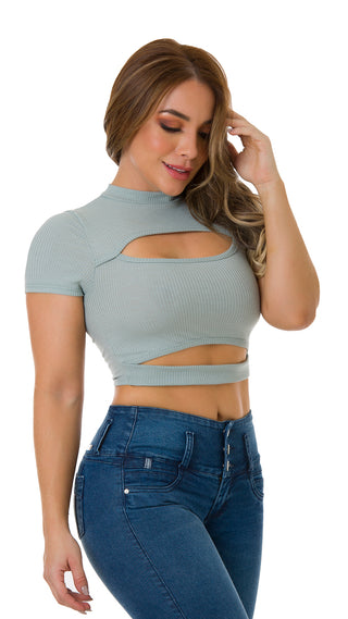 Blusa Manga Corta 4B3723C - Verde Claro
