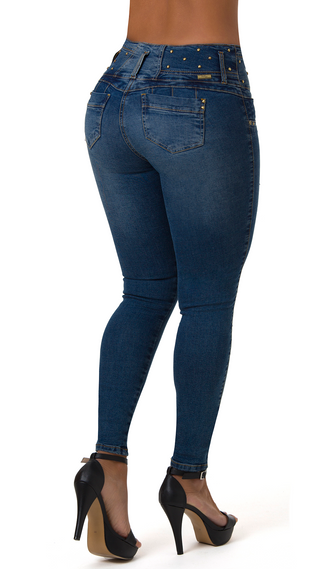 Germayne Jeans Levantacola Bota Skinny 21110DPAP-B - Azul Oscuro