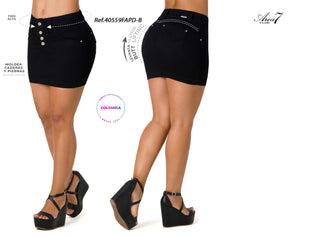 Kaile Falda Tiro Alto 40559FAPD-B - Negro