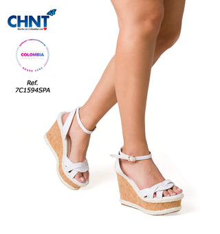  Sandalia Plataforma De Corcho 7C1594SPA - Blanco