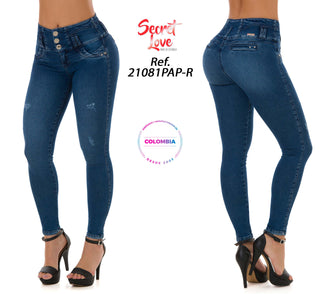 Franciska Jeans Levantacola Bota Skinny 21081PAP-R - Azul Oscuro