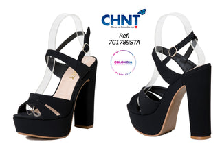 Sandalia de tacon ancho 7C1789STA - Negro