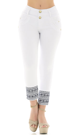 Basia Jeans Levantacola Bota Tobillero 20483PNT-B - Blanco