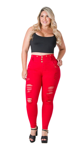 Jeans levanta cola skinny secret love 21378DPAP-N - Rojo