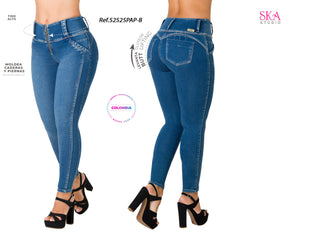 Jean Levanta cola skinny Ska 52525PAP-B - Azul Oscuro