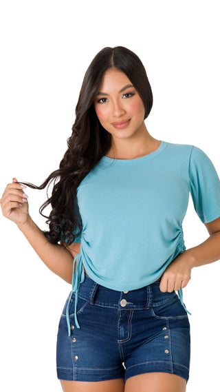 Blusa Cuello Redondo 7B5227B - Azul