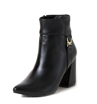 Botas Cortas Con Tacón Ancho 5C1739BOTM - Negro