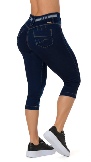 Majorex Capris Levantacola Pretina Ancha 40469CAPA-B - Azul Oscuro