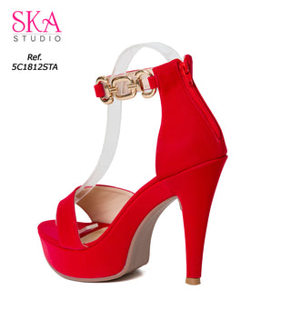 Sandalias de tacÃ³n cono 5C1812STA - Rojo