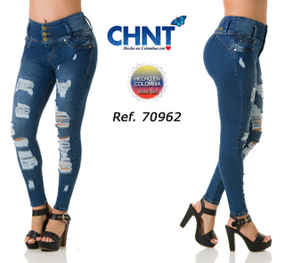 Eva Jeans Levantacola Bota Skinny 70962DPAP-N - Azul Medio