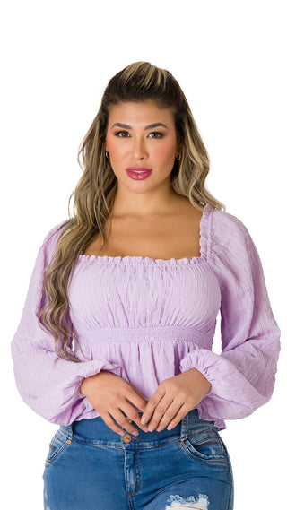 Blusa Manga Larga 7B4837B - Lila