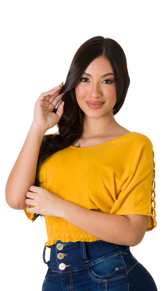 Blusa Con Manga En Escalera 7B4868B - Mostaza