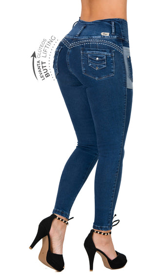 Jeans Levantacola Skinny CHNT 71291PAP-B - Azul Oscuro
