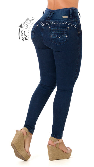 Gerrilee Jeans Levantacola Bota Tobillero 71030PAT-B - Azul Oscuro