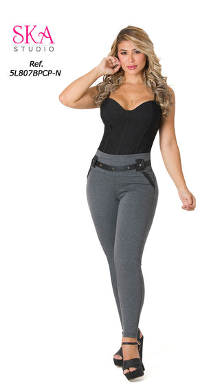 Leggings levanta cola ska 5L807BPCP-N - Gris