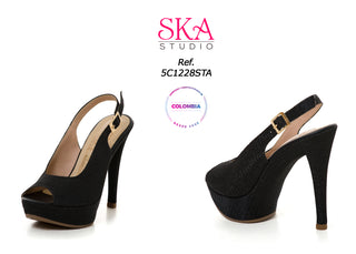 Tacón Con Punta Abierta 5C1228STA - Negro