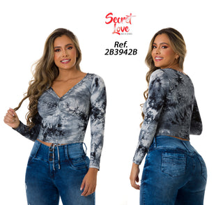 Blusa Estampada Manga Larga 2B3942B - Estampado