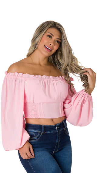 Blusa Con Mangas Tipo Globo 2B3498C - Rosado