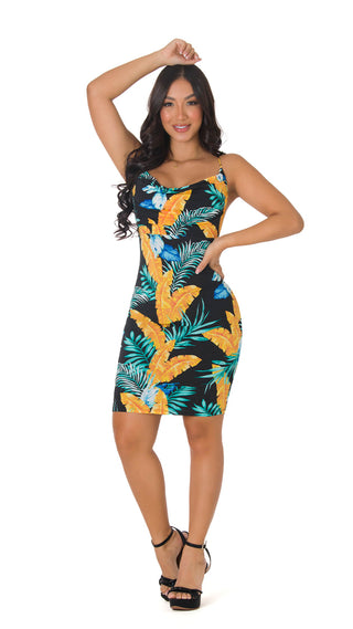 Vestido Tropical Drapeado 5V5172MN - Estampado