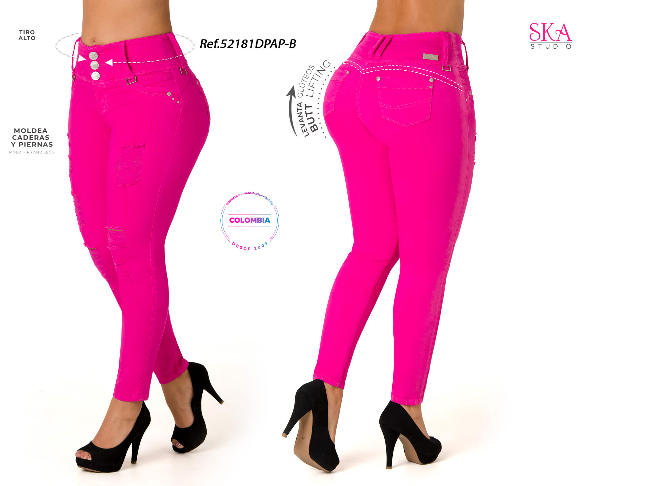 Irma Jeans Skinny Butt Lifter High Waist 52181DPAP-B – Ska Studio Usa