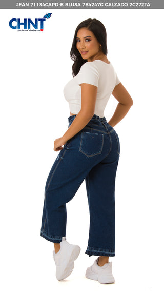 Maleah Capris Levantacola Pretina Delgada 71134CAPD-B - Azul Oscuro
