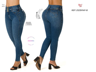Heli Jeans Levantacola Bota Skinny 21235PAP-B  - Azul Medio