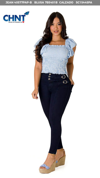 Blusa Enresortada 7B5401B - Azul Claro