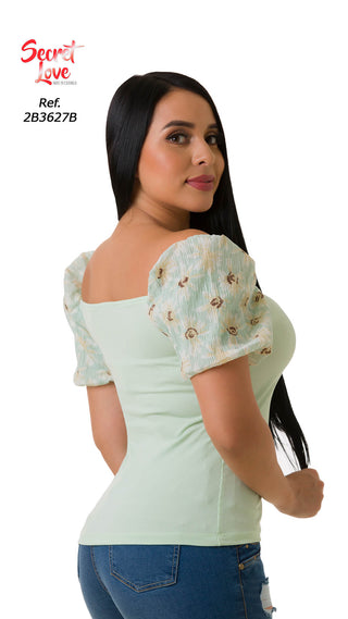 Blusa Manga Corta 2B3627B - Verde Menta