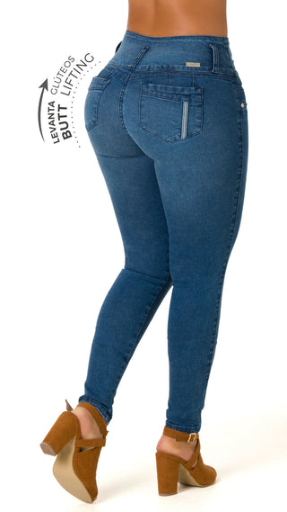 Gloriane Jeans Levantacola Bota Tobillero 40357PAT-B - Azul Medio