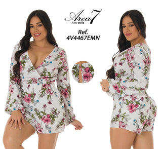 Enterizo Corto Estampado Floral 4V4467EMN - Estampado