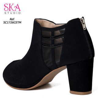 Botines con tacón grueso 5C1726CETM - Negro