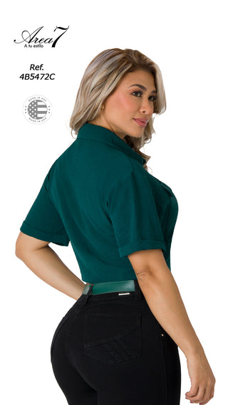 Blusa Camisera Crop 4B5472C - Verde