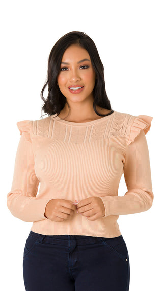 Blusa Maga Larga 7B4851B - Durazno